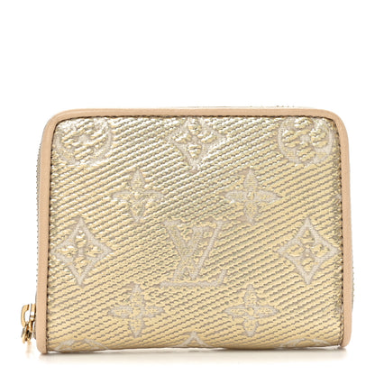 Louis Vuitton Lurex Jacquard Monogram Zippy Coin Purse Beige 1 of 6