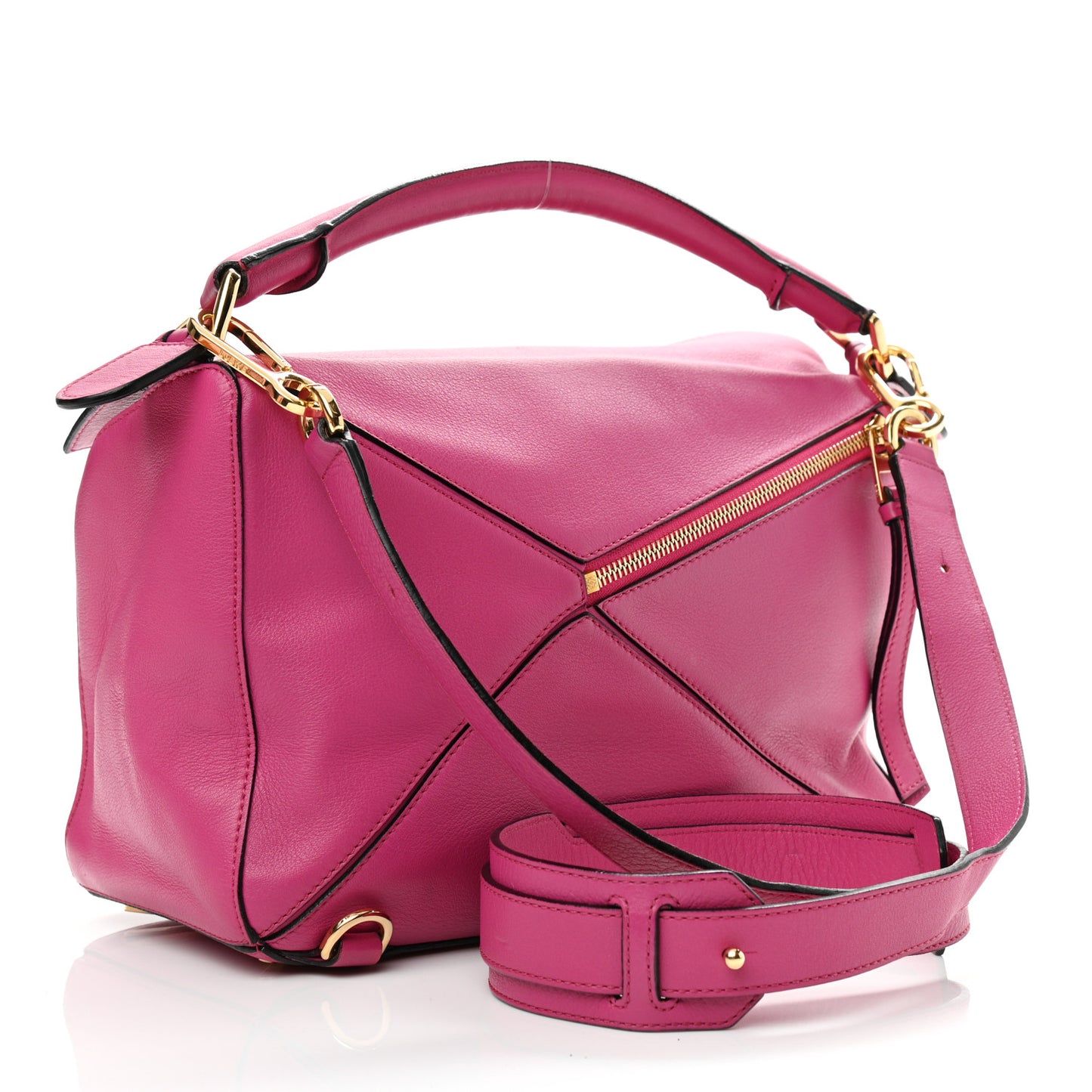 Calfskin Medium Puzzle Bag Fuchsia
