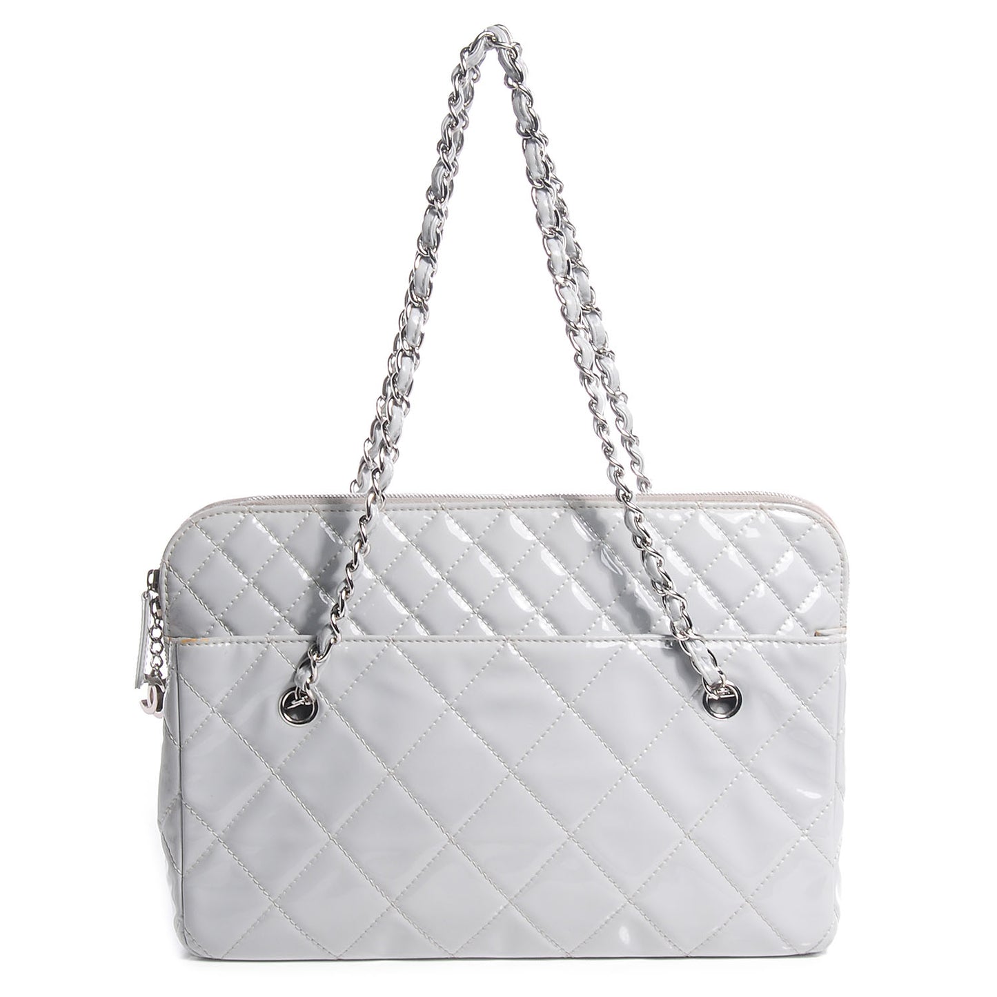 Vinyl Quilted In the Business Camera Case Light Grey