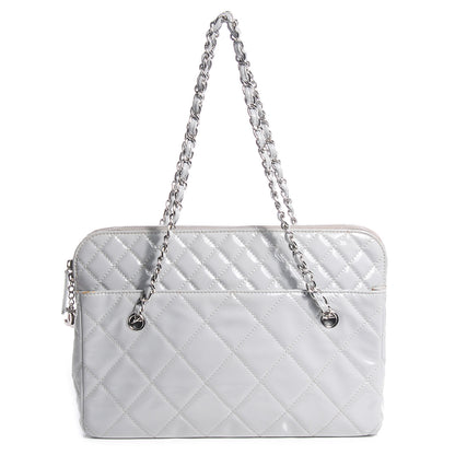 Chanel Vinyl Quilted In the Business Camera Case Light Grey 1 of 9