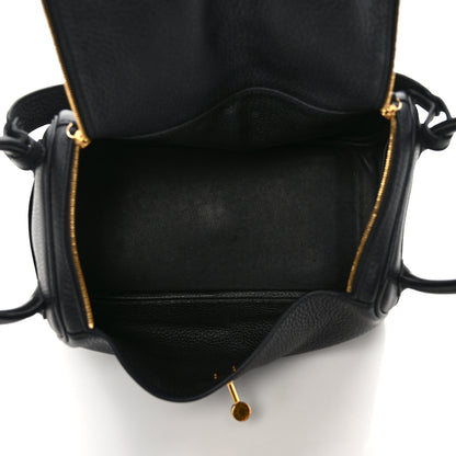 Hermes Taurillon Clemence Lindy 26 Black 5 of 11