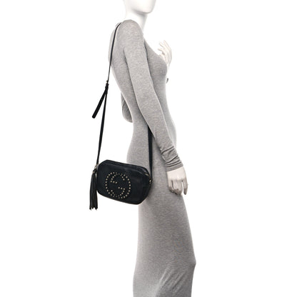 Gucci Pebbled Calfskin Studded Small Soho Disco Bag Black 2 of 15