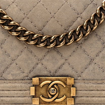 Chanel Iridescent Calfskin Quilted Medium Boy Flap Beige 8 of 10