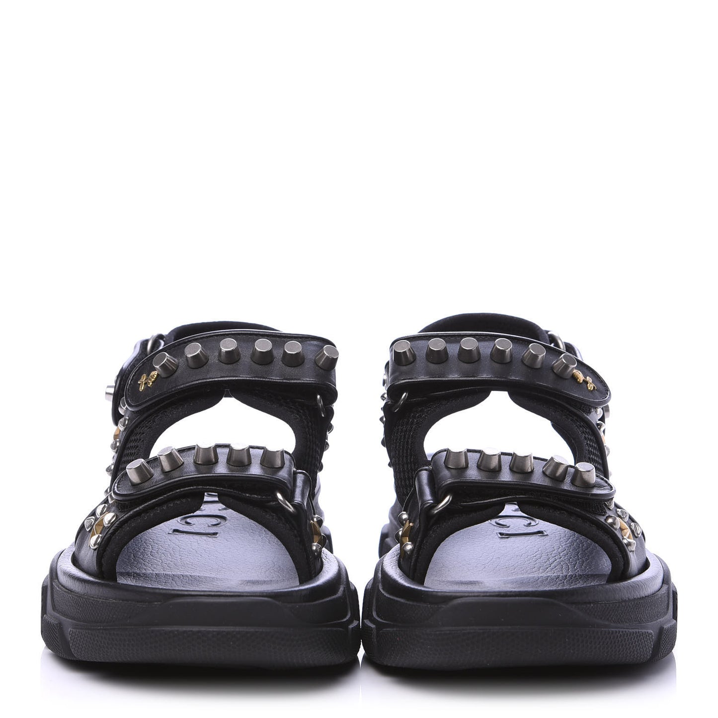 Nappa Mesh Studded Mens Aguru Sandals 6 Black