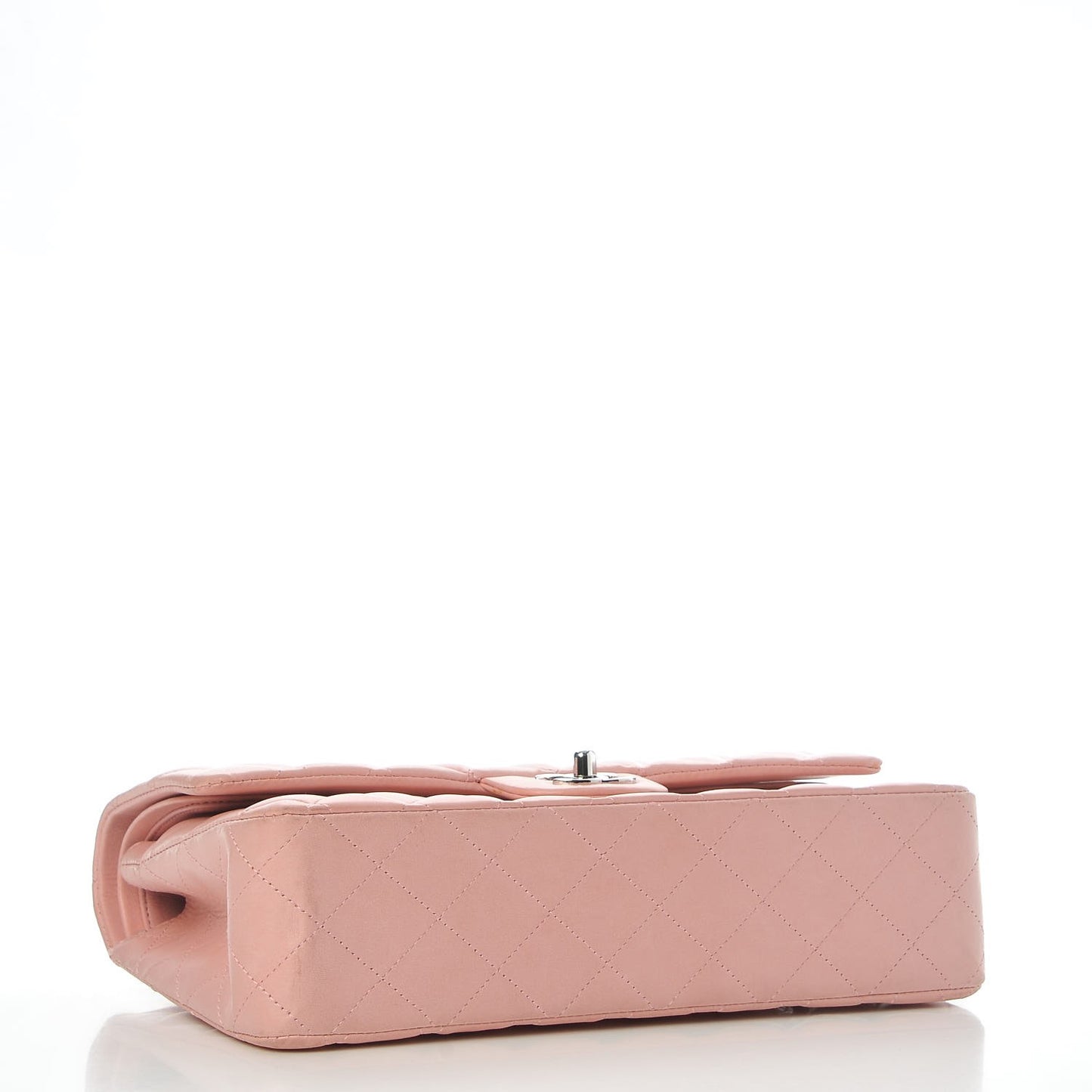 Lambskin Quilted Medium Double Flap Light Pink