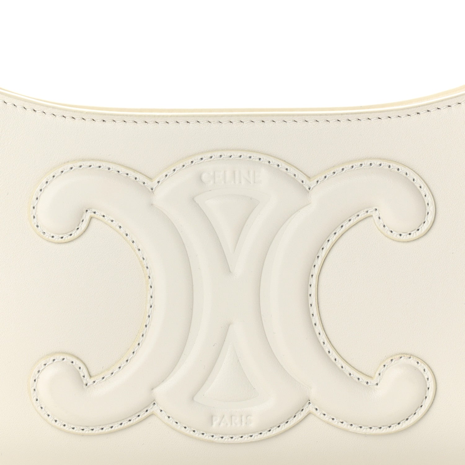 Celine Smooth Calfskin Cuir Triomphe Shoulder Bag White 6 of 10