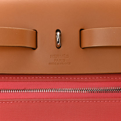 Hermes Vache Hunter Toile Herbag Zip 31 PM Rose Azalee Natural 7 of 16