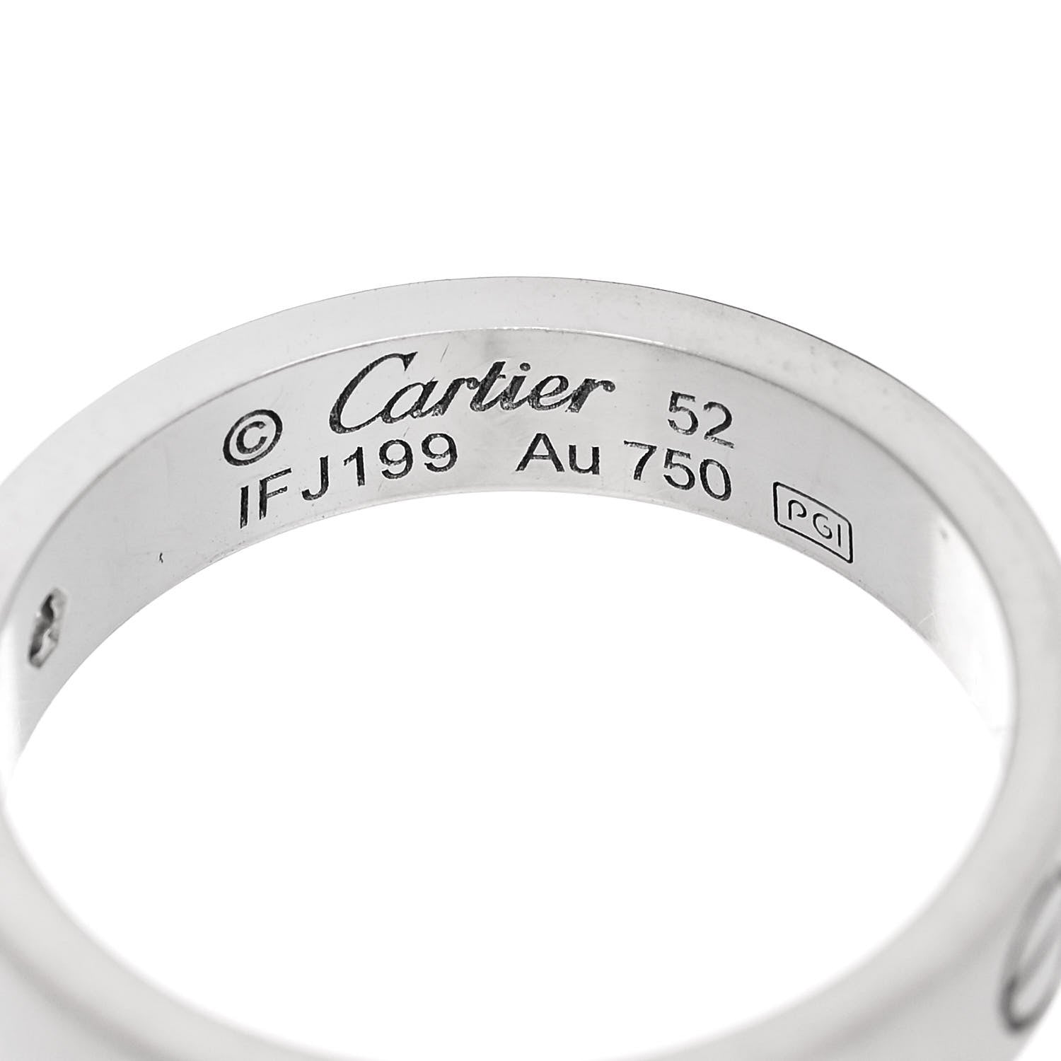 Cartier 18K White Gold Diamond 4mm LOVE Wedding Band Ring 52 6 4 of 4