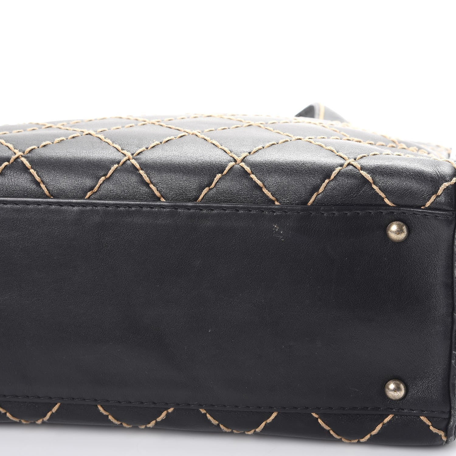 Chanel Calfskin Contrast Stitch Surpique Bowler Black 15 of 15