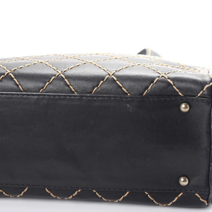 Chanel Calfskin Contrast Stitch Surpique Bowler Black 15 of 15