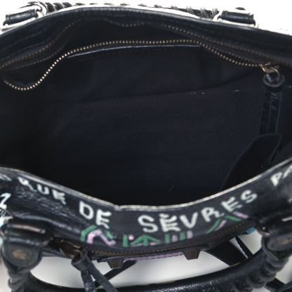 Balenciaga Agneau Graffiti All Over Classic Hardware S City Black Multicolor 5 of 10
