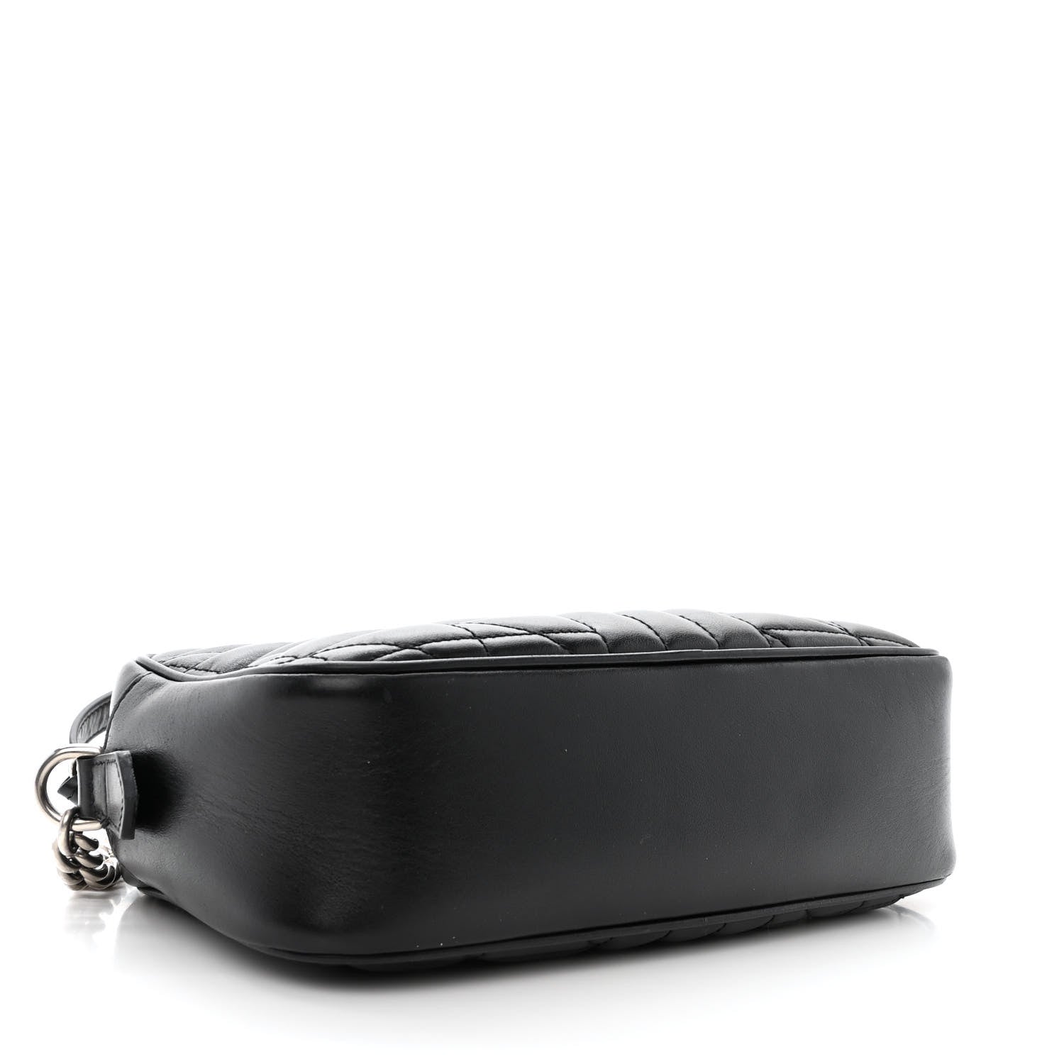 Gucci Calfskin Matelasse Aria Small GG Marmont Chain Shoulder Bag Black 4 of 13