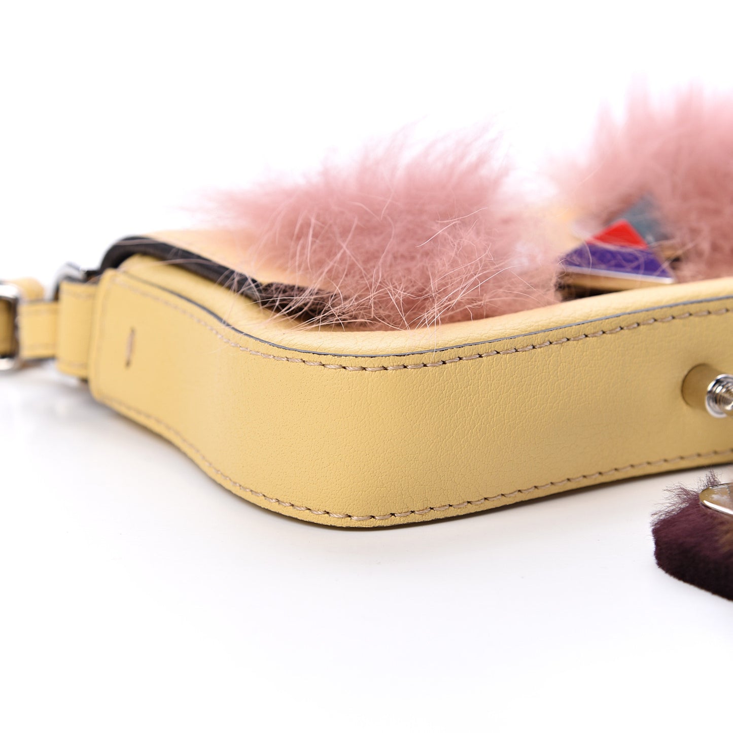 Calfskin Rabbit Fox Fur Hypnoteyes Micro Baguette Grano