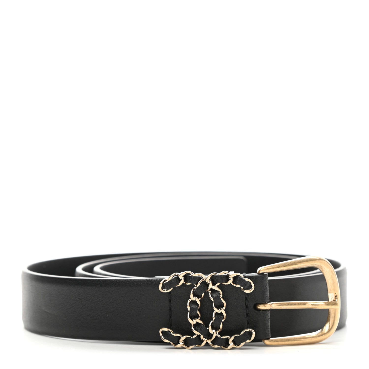 Chanel Calfskin CC Chain Belt 85 34 Black 1 of 8