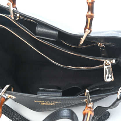 Gucci Calfskin Large Bamboo Shopper Tote Black 4 of 10