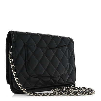 Chanel Lambskin Quilted Wallet On Chain WOC Black 3 of 12