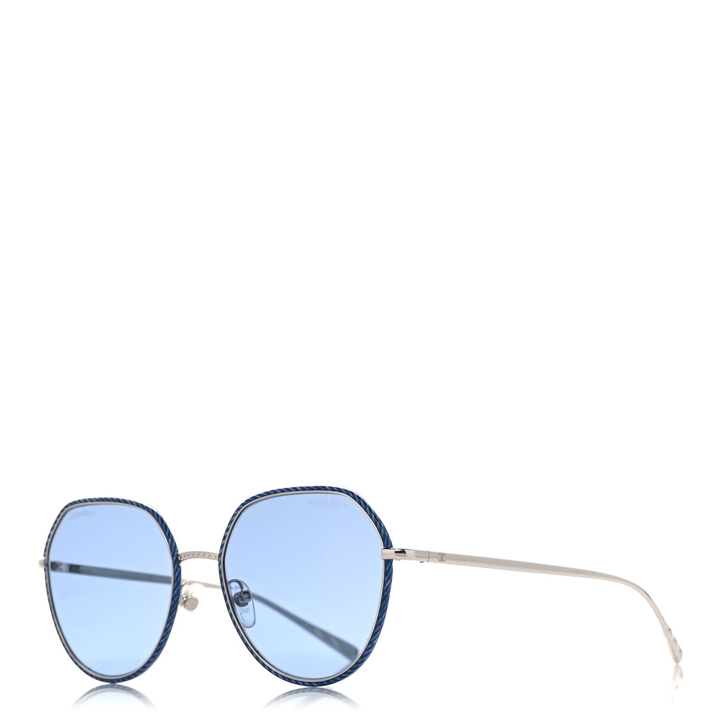 Round Sunglasses 4251-J Silver Blue