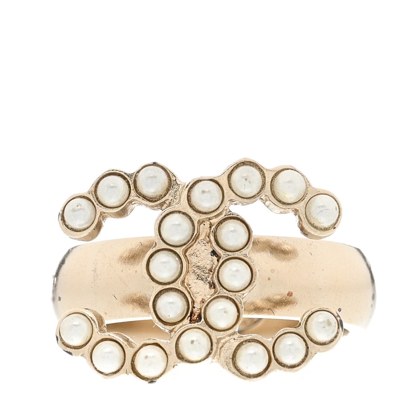 Pearl CC Ring 51 5.75 Gold White