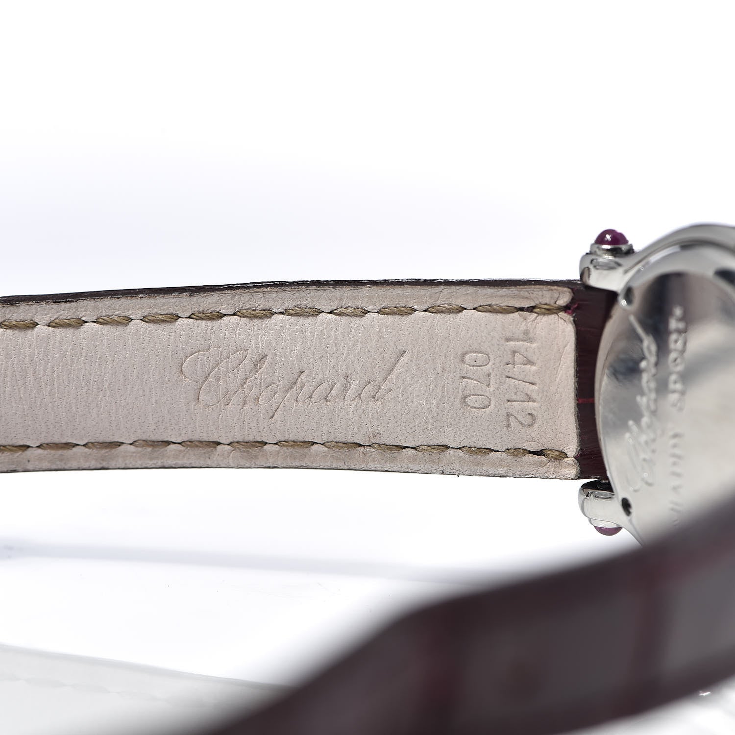 Chopard Stainless Steel Alligator 5 Diamond Pink Mother of Pearl 26mm Happy Sport Quartz Watch 6 of 9