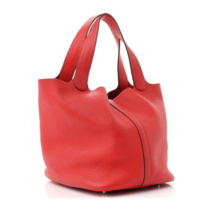 Hermes Taurillon Clemence Picotin Lock 22 MM Rouge Pivoine 3 of 10