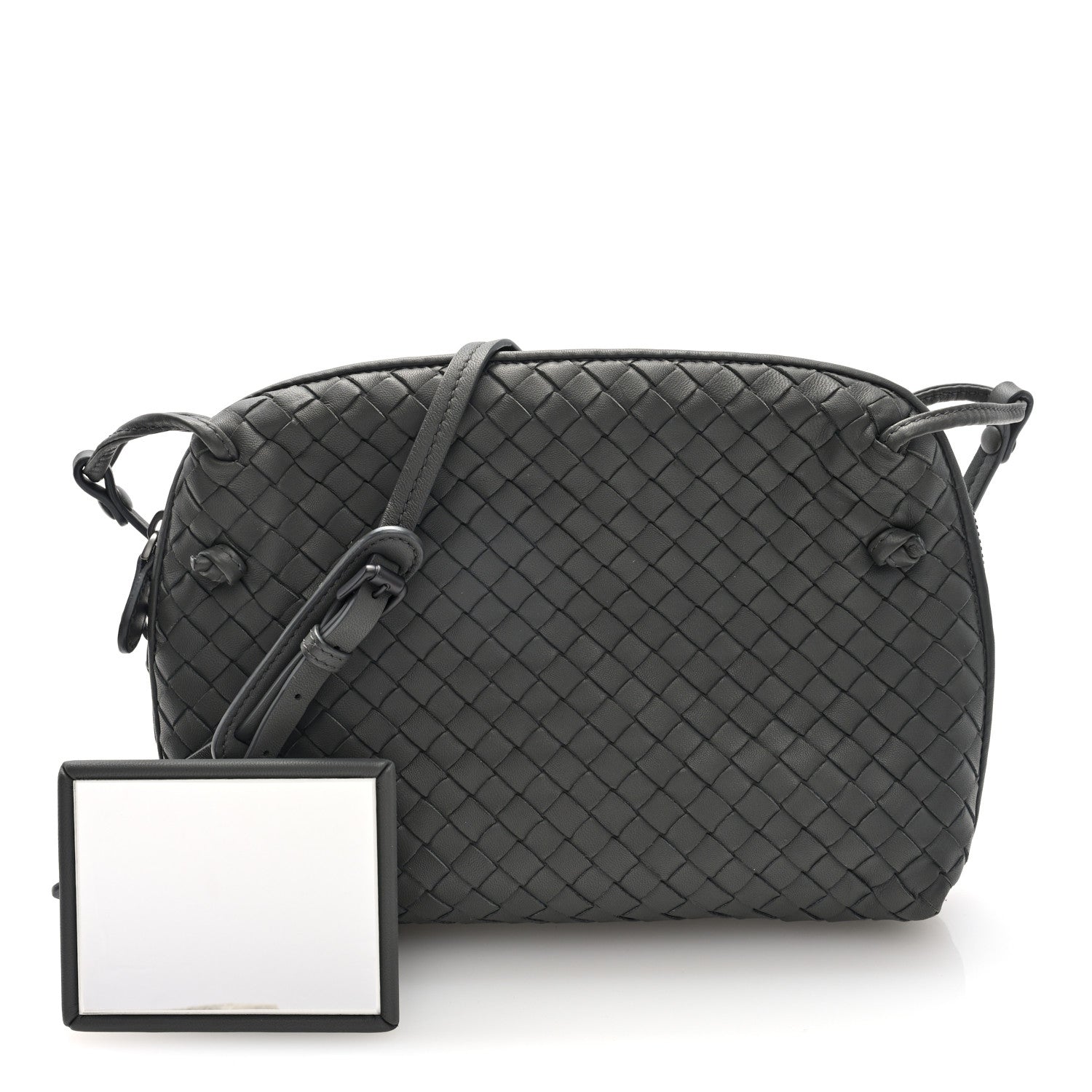Bottega Veneta Nappa Intrecciato Nodini Crossbody Messenger New Light Grey 3 of 10