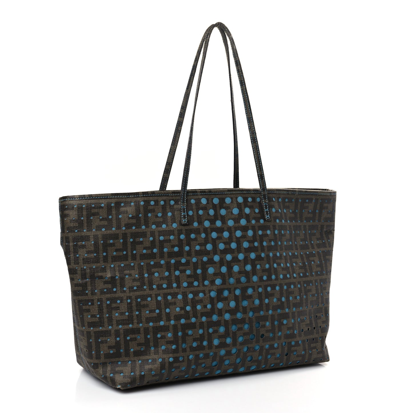 Zucca Spalmati Perforated Medium Roll Tote Tobacco Pavone