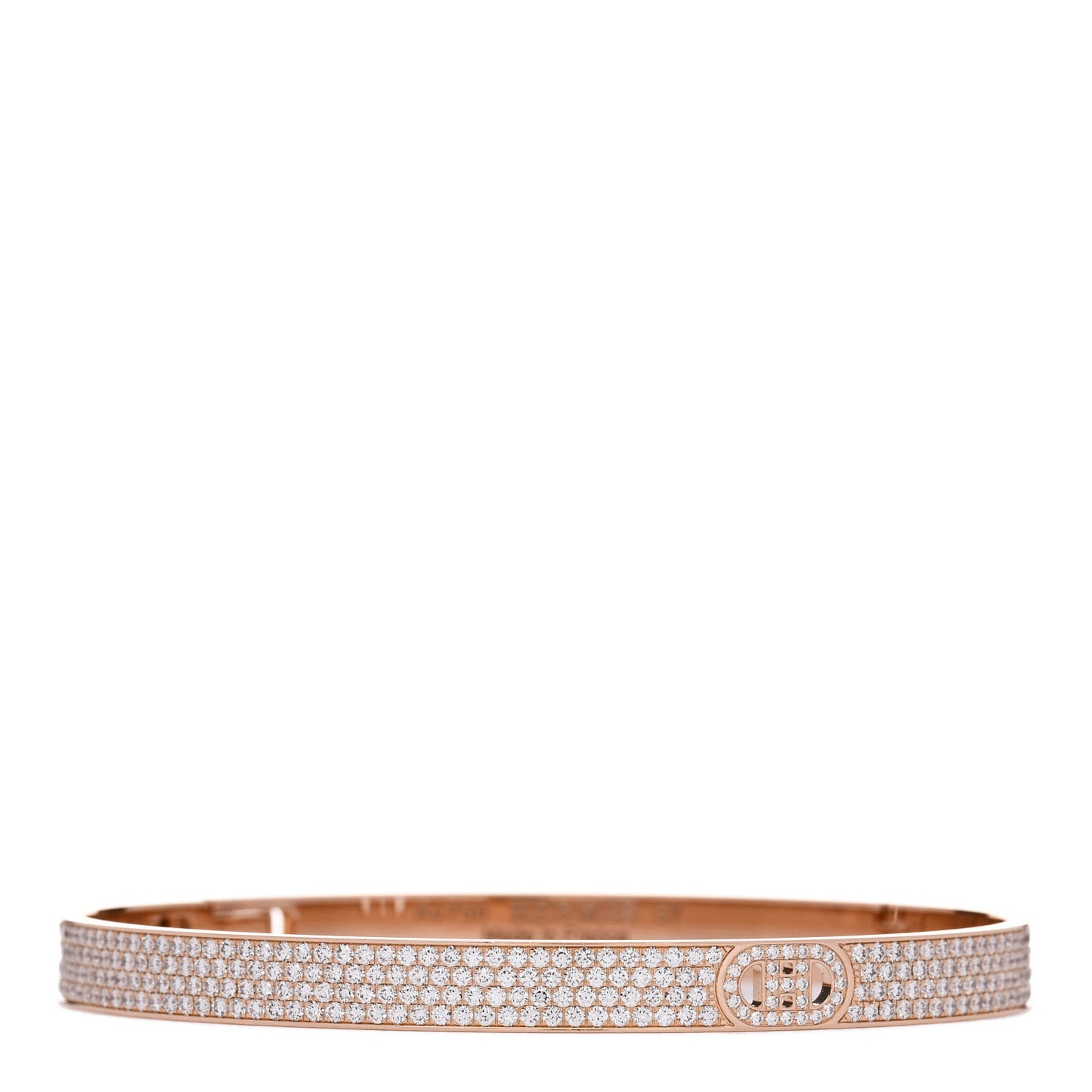18K Rose Gold Pave Diamond H D'Ancre Bracelet ST