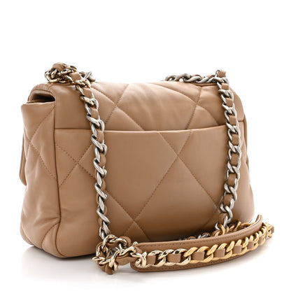 Chanel Lambskin Quilted Medium Chanel 19 Flap Dark Beige 3 of 10