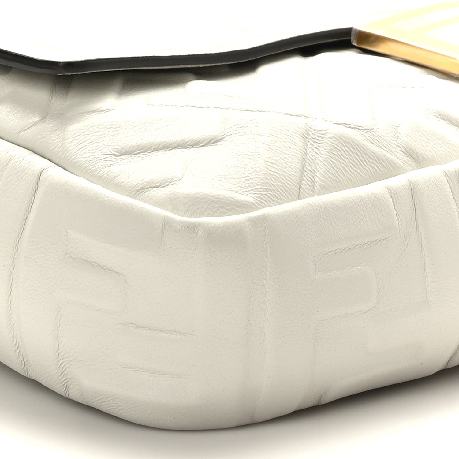 Fendi Nappa FF 1974 Embossed Baguette White 8 of 9