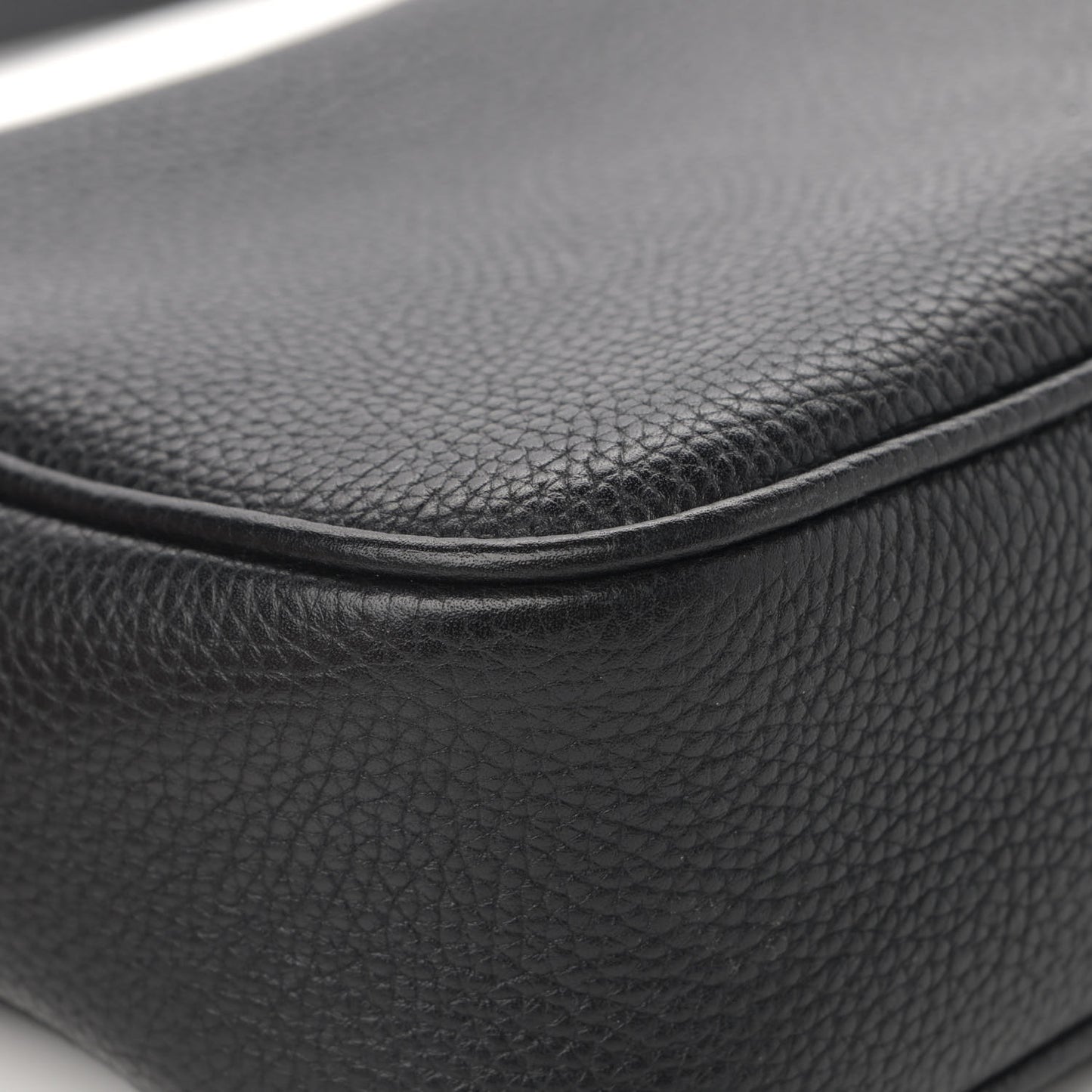 Pebbled Calfskin Small Soho Disco Bag Black