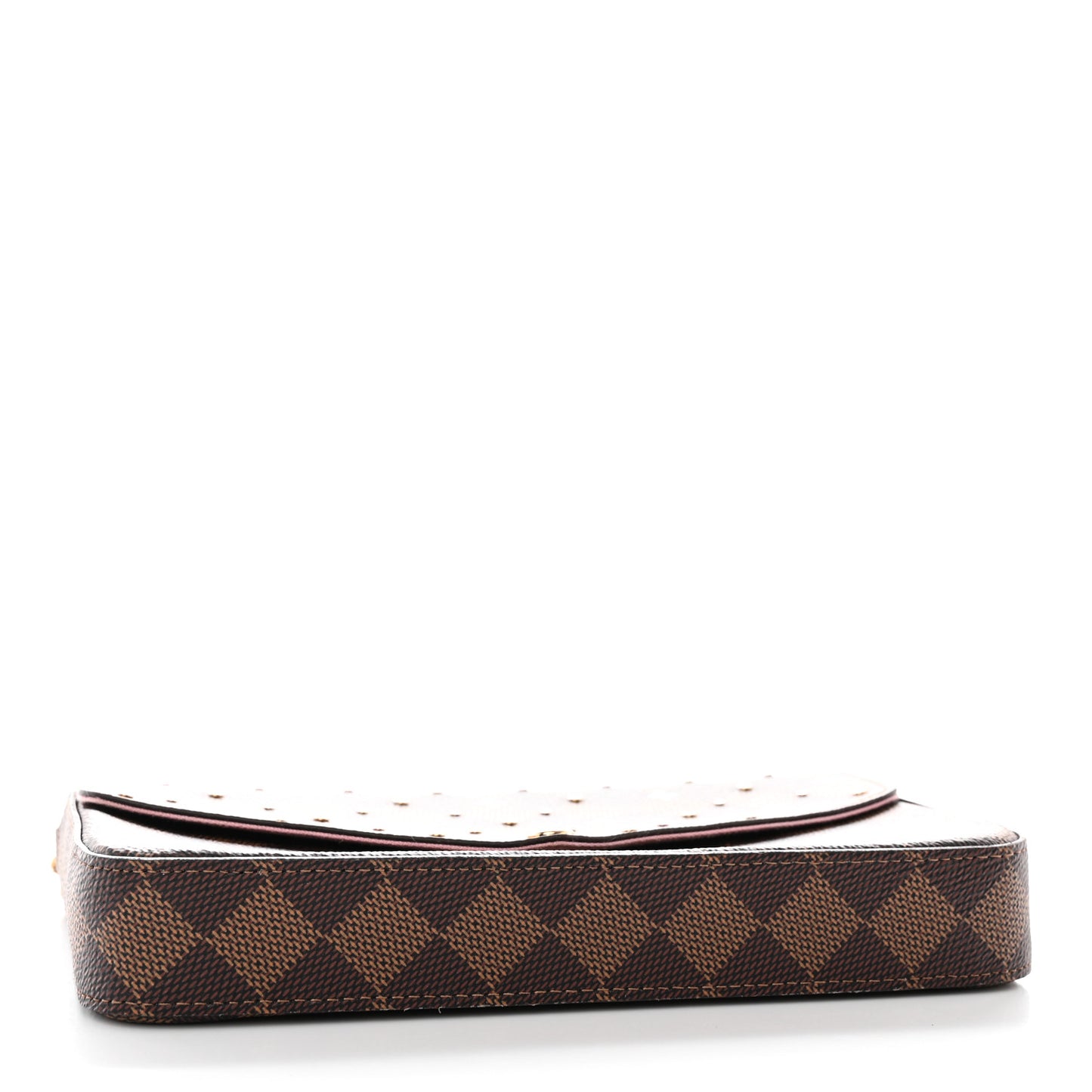 Damier Ebene Studded Pochette Felicie Chain Wallet