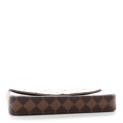Louis Vuitton Damier Ebene Studded Pochette Felicie Chain Wallet 5 of 15