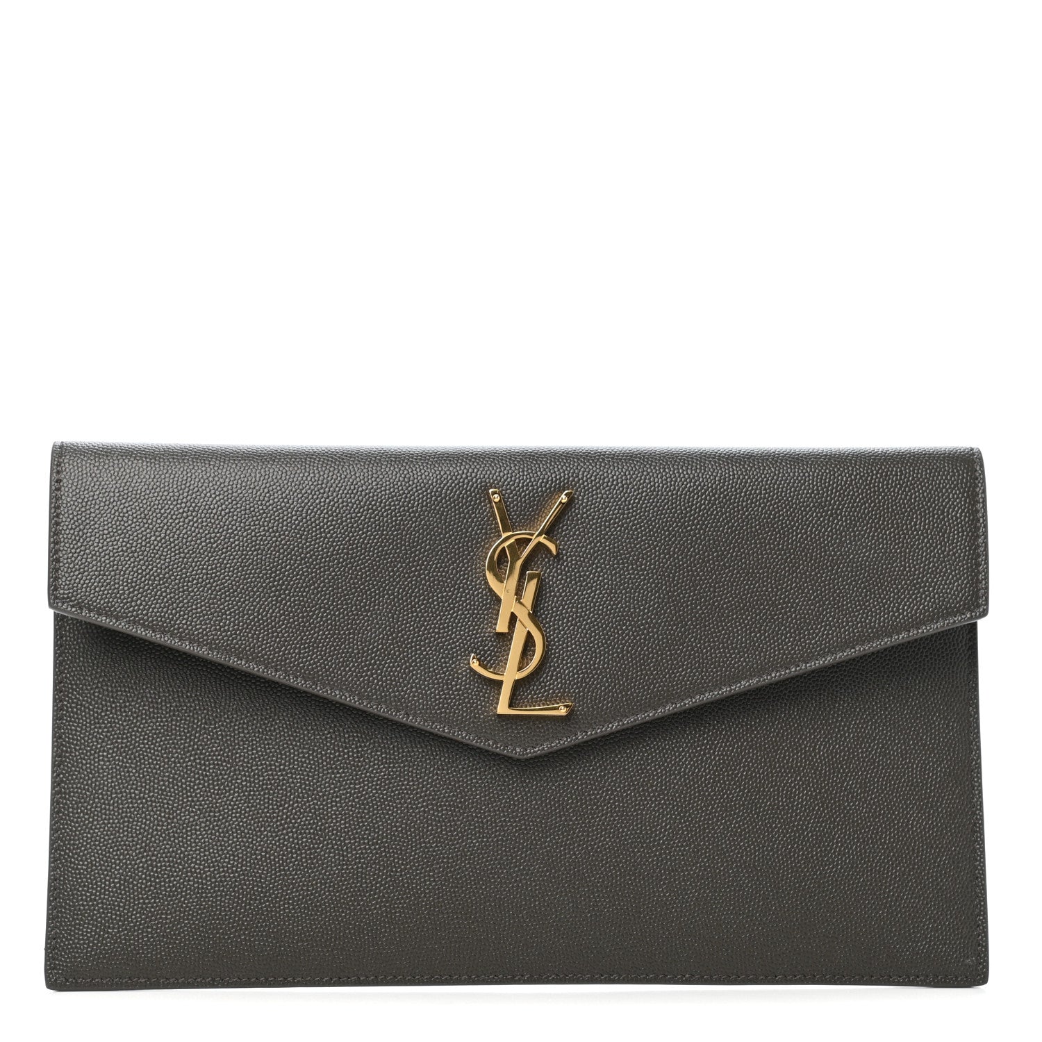 Saint Laurent Grain De Poudre Uptown Pouch Pebble 1 of 7