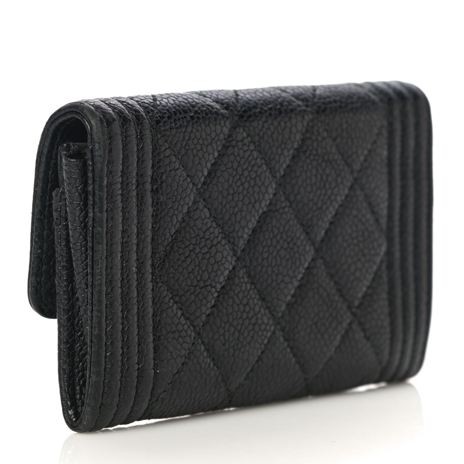 Chanel Caviar Quilted Boy Flap Card Holder Black 4 of 16