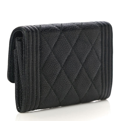 Chanel Caviar Quilted Boy Flap Card Holder Black 4 of 16