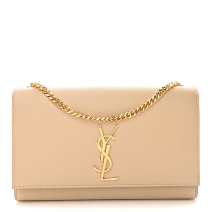 Saint Laurent Grain De Poudre Medium Monogram Kate Satchel Nude Powder 1 of 9