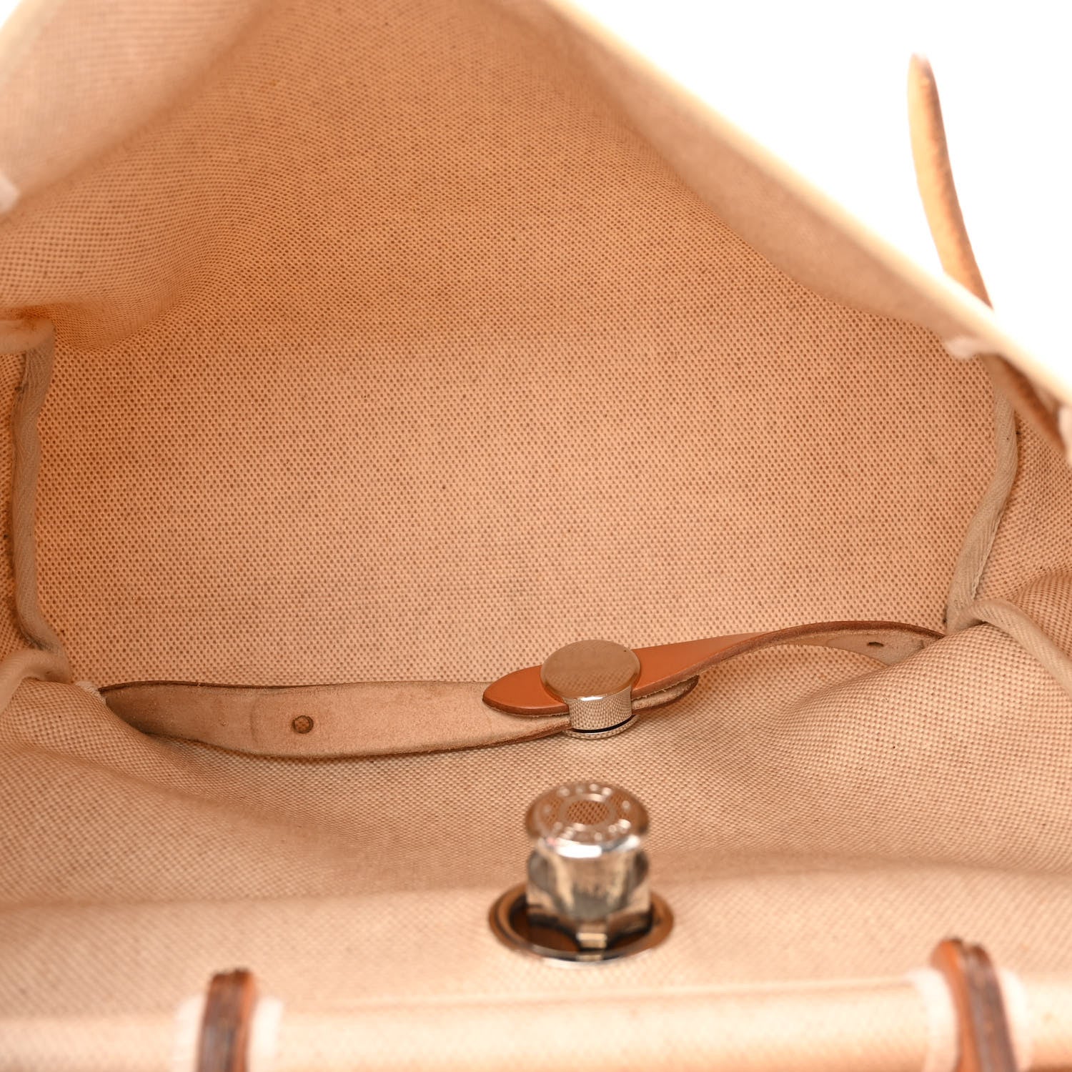 Hermes Toile Vache Calfskin Herbag 30 PM Backpack Natural 6 of 13