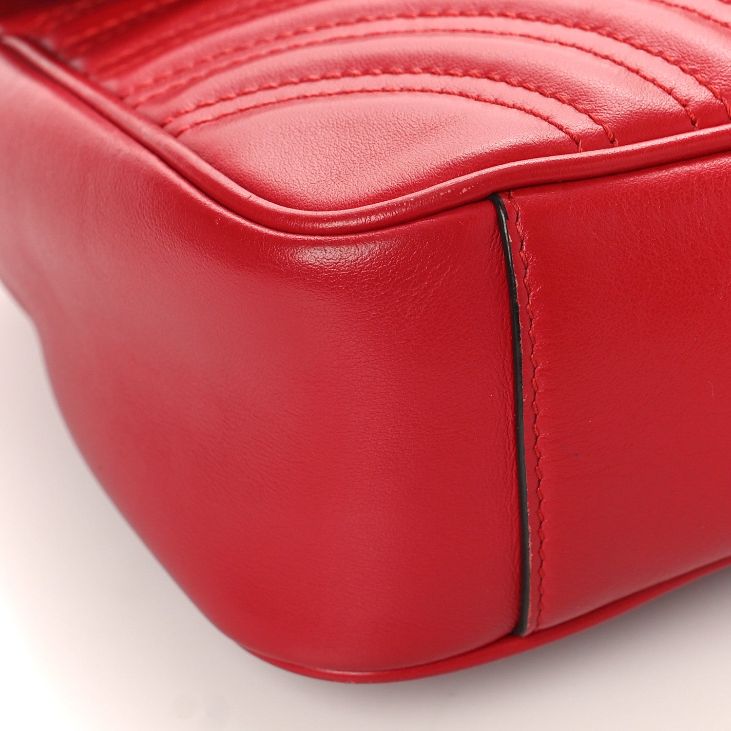 Gucci Calfskin Matelasse Small GG Marmont Shoulder Bag Hibiscus Red 7 of 10