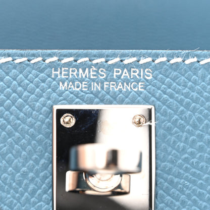 Hermes Epsom Mini Kelly Sellier 20 New Blue Jean 6 of 14
