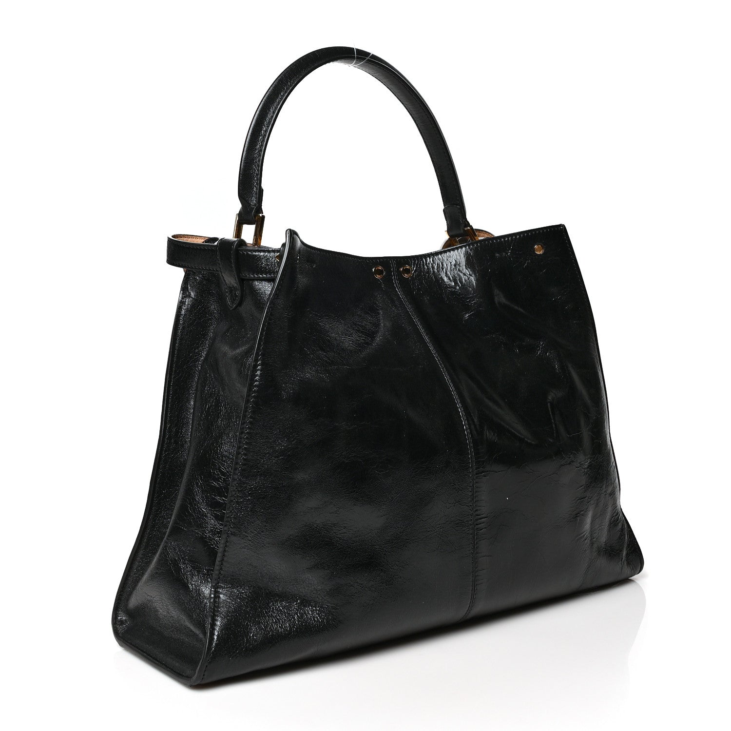 Fendi Patent Mink Fur Large Peekaboo X-Lite Black 3 of 13