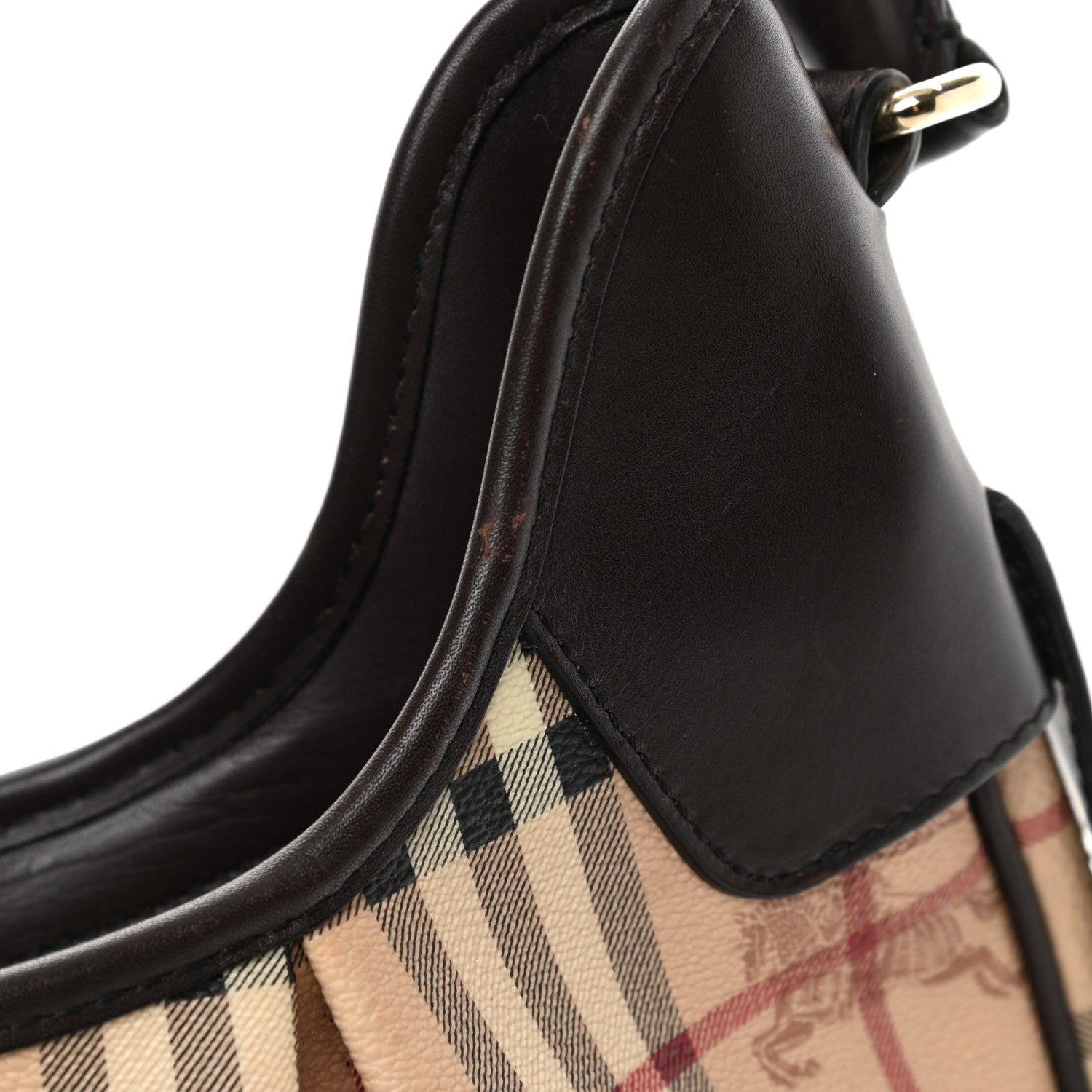 Burberry Haymarket Check Small Brooklyn Hobo Brown 16 of 17
