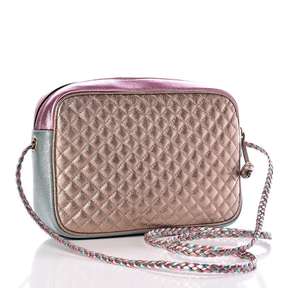 Gucci Laminated Nappa Trapuntata Small Zumi Shoulder Bag Rosa Lago Rame 3 of 9