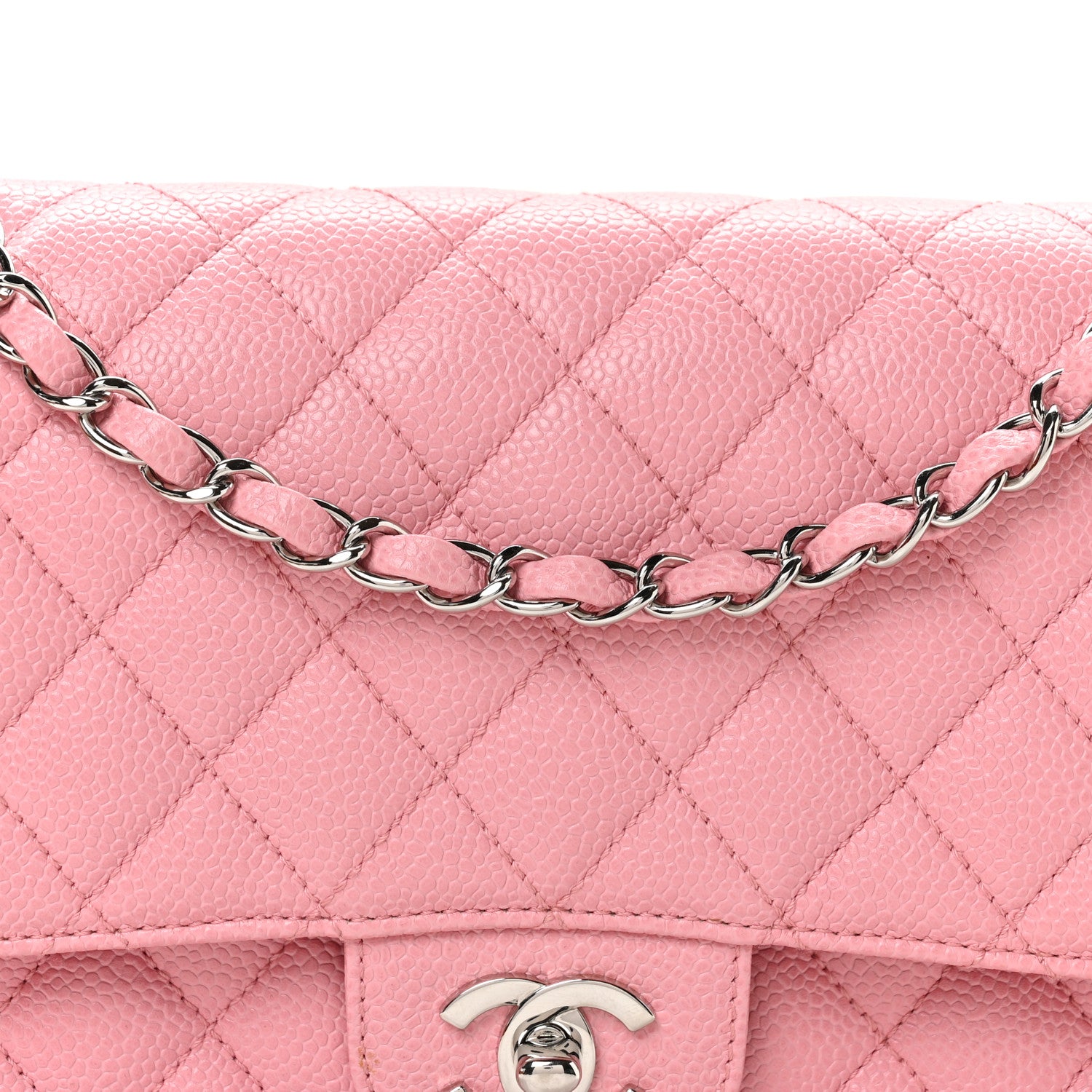 Chanel Caviar Quilted Medium Double Flap Pink 8 of 11