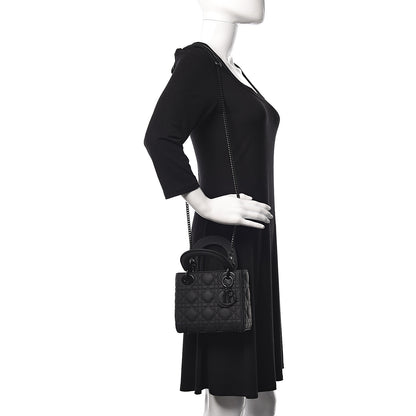 Christian Dior Ultra Matte Calfskin Cannage Mini Lady Dior Black 2 of 9