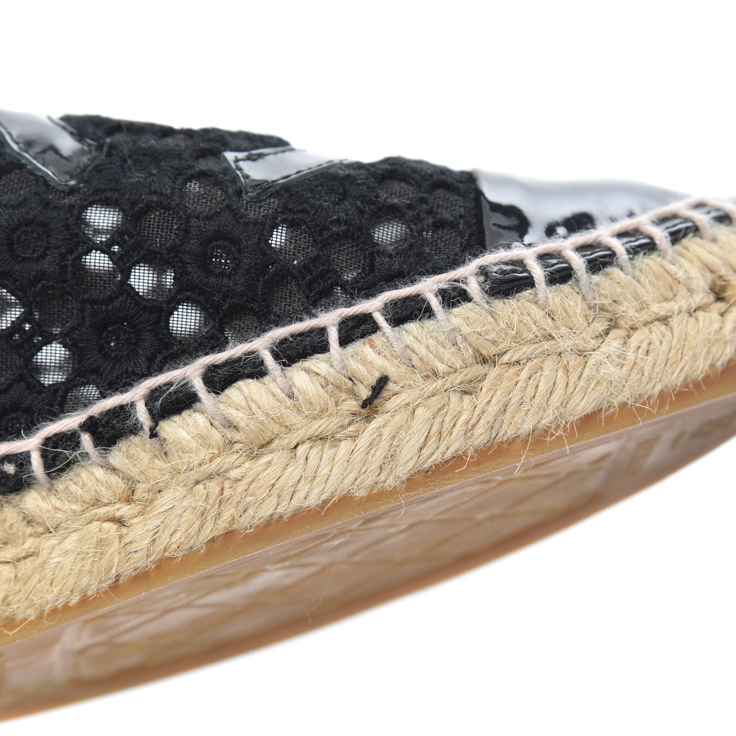 Chanel Lace Patent CC Espadrilles 38 Black 18 of 21