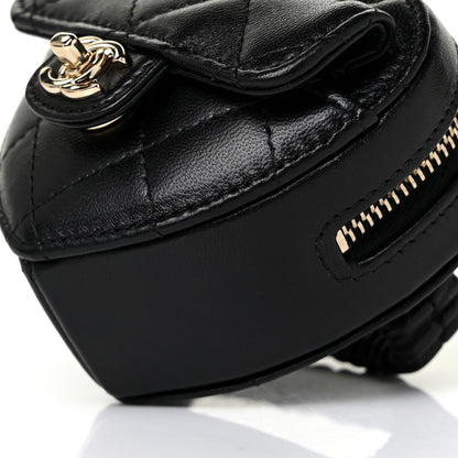 Chanel Lambskin Quilted CC In Love Heart Zipped Arm Coin Purse Black 8 of 9