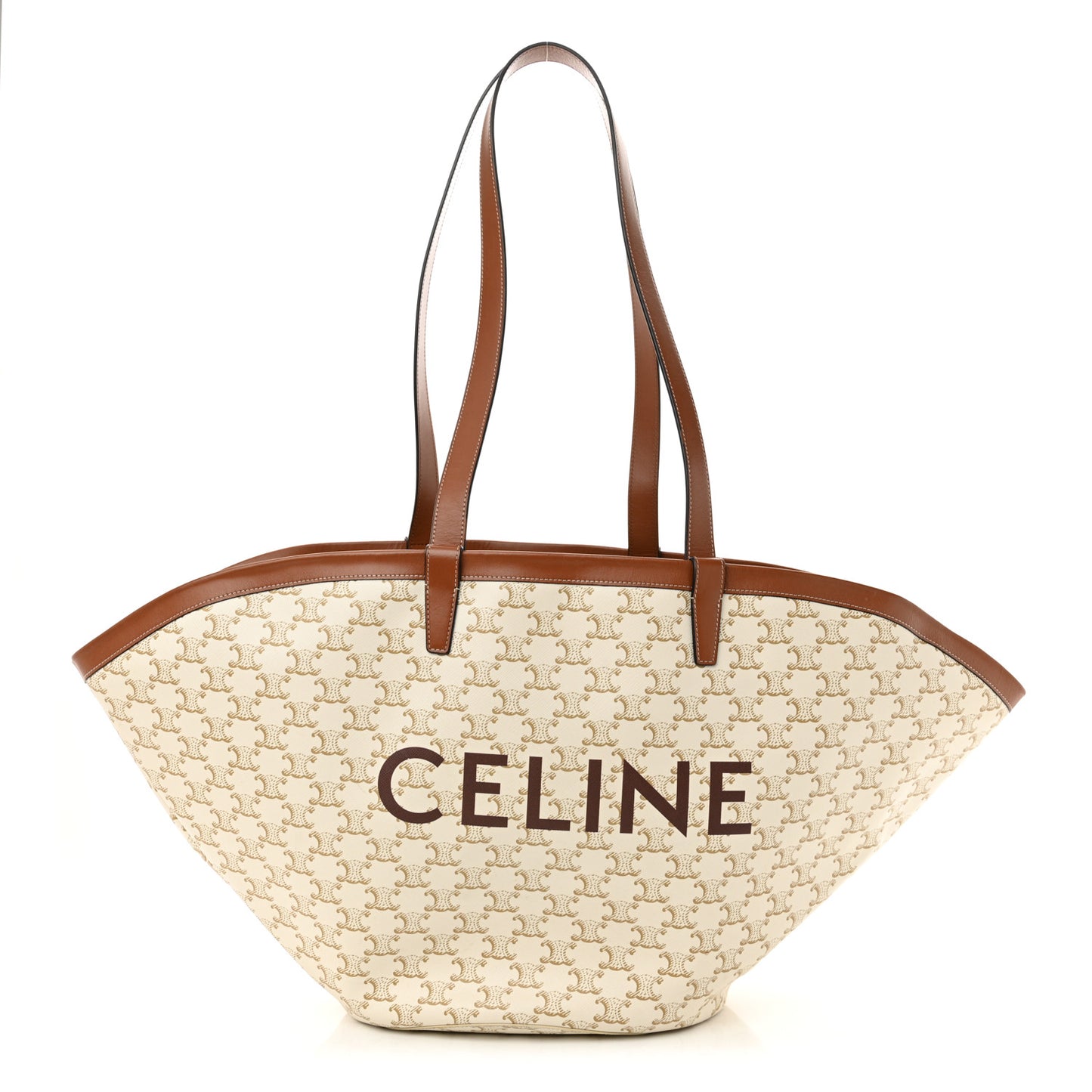 Calfskin Canvas Triomphe Large Couffin White