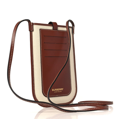 Burberry Canvas Callfskin Anne Phone Case With Strap White Tan 3 of 6