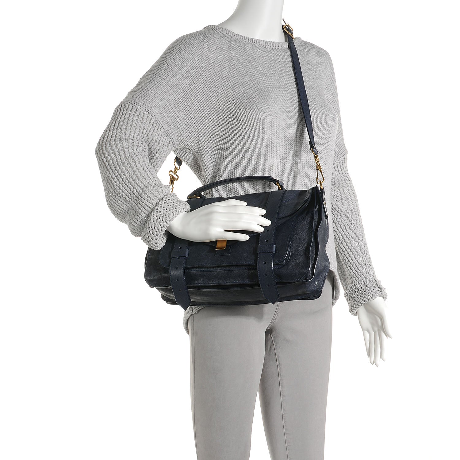 Proenza Schouler Lambskin PS1 Medium Satchel Midnight 2 of 8