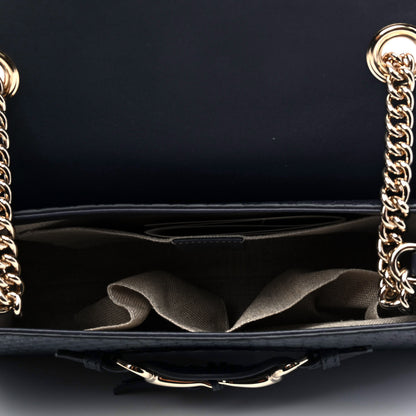 Gucci Soft Microguccissima Medium Emily Chain Shoulder Bag Blue 3 of 4